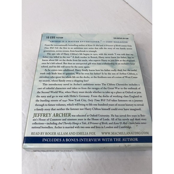 The Clifton Chronicles Ser.: Only Time Will Tell : Unabridged * 10 CDs * 12... - Picture 5 of 6